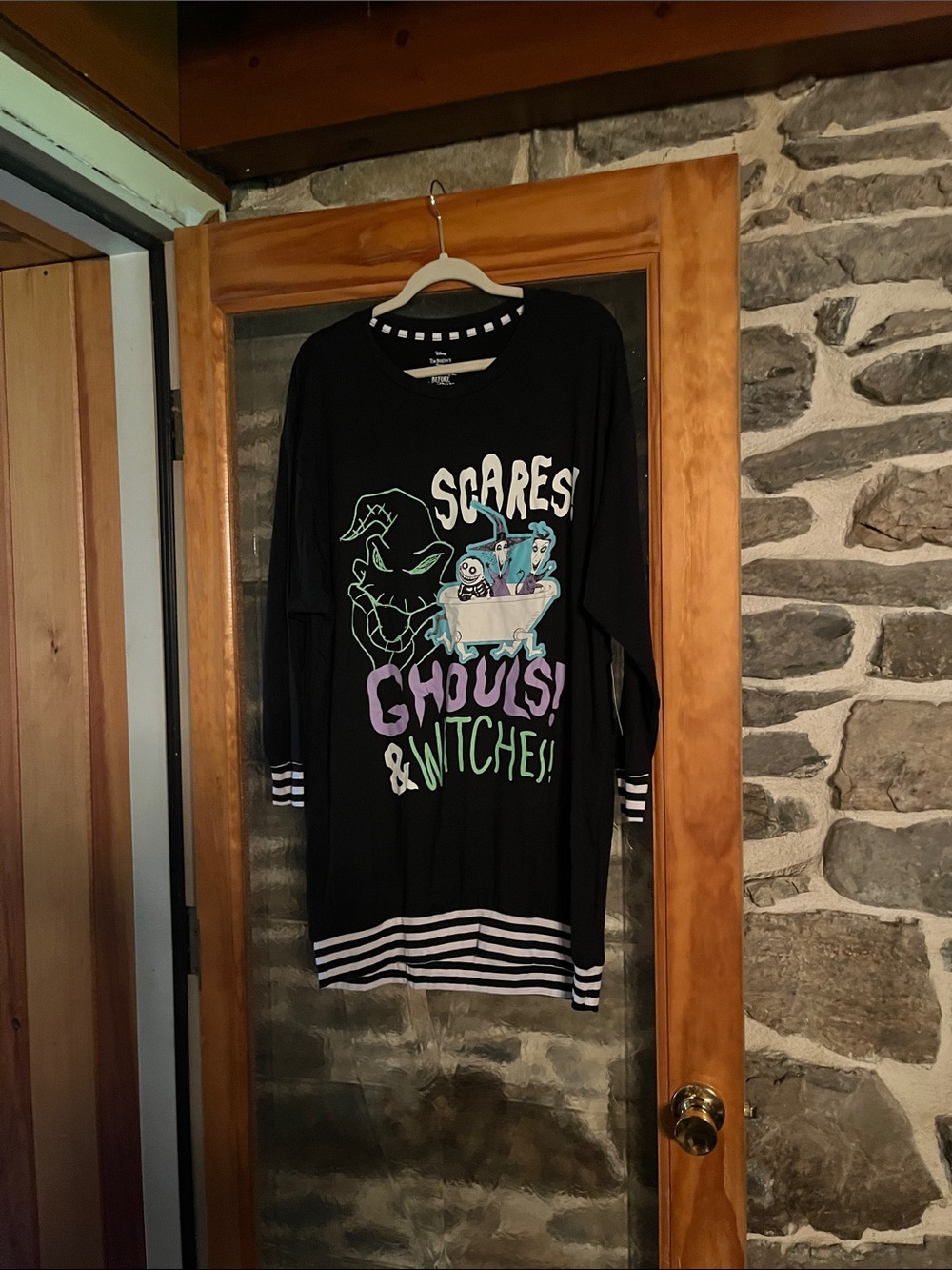 Disney Black Nightshirt with Pastel Halloween Graphic